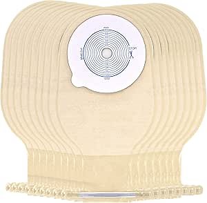Ostomy Colostomy Supplies, 20 PCS Colostomy Bag, One Piece Drainable Pouches with Twist-Tie for Ileostomy Stoma Care, Cut to Fit(Max 20-65mm)