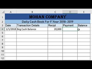 #13- How to Create Daily Cash Book Record In Excel Af-Somali