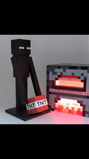 So Satisfying! Building an Enderman & a Glowing Furnace #shorts #Minecraft #3DPrinting