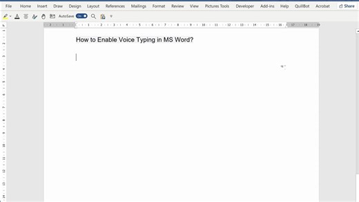 How to Enable Voice Typing in MS Word