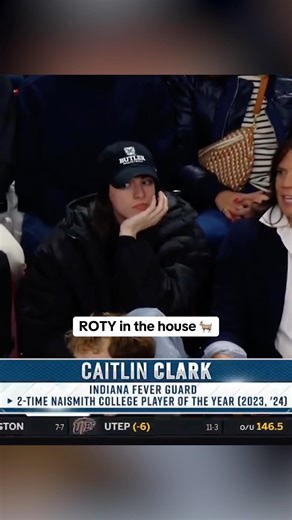 Caitlin Clark watching her boyfriend Connor play basketball 🏀