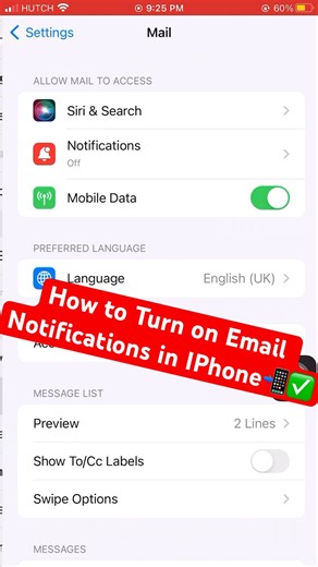 How to Turn on Email Notifications in IPhone📲✅ #iphone #email #notifications #tutorial