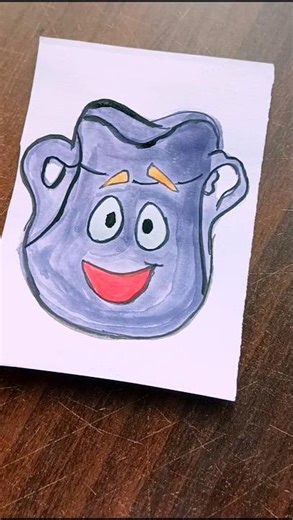 Dora’s Backpack Drawing 🎒💜 | Cute Cartoon Art #shorts#art#trending