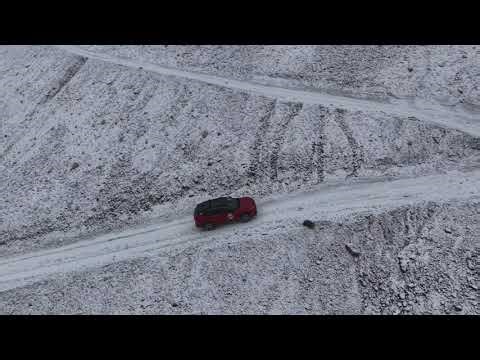 2025 Rav4 Prime going up Imogene Pass snowing at the top!