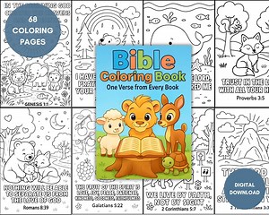 Bible Verse Coloring Pages for Kids: Sunday School Activity (digital Download, PDF - Etsy