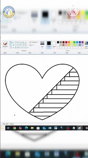MS Paint Heart Shape Painting Tutorial | Easy 3D Heart Drawing in MS Paint