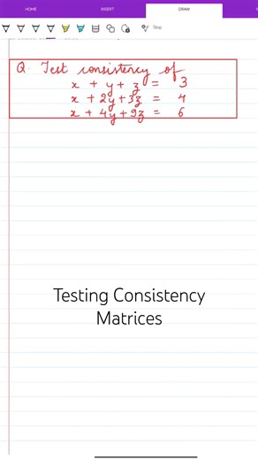 Testing Consistency of a 3×3 system using Matrices #Matrices #EngineeringMathematics #Mathematics
