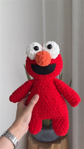 Allison on Instagram: "Baby Elmo for baby ❤️ Crochet, Sesame Street, handmade, amigurumi, crochet ideas, Sesame Street doll, plush"