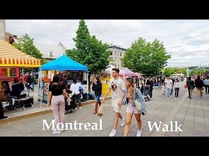 Downtown MONTREAL Quebec Streets Walk Canada Travel vlog 4K