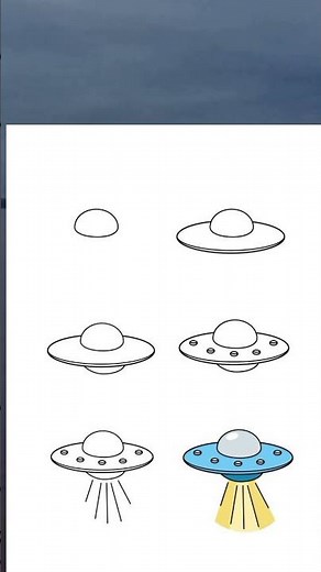 step by step guide drawing ufo