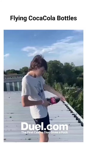 checkmeme.vibe on Instagram: "The video showcases a series of events where individuals shake Coca-Cola bottles to build pressure, then release them to create a dramatic, explosive effect, often launching the bottles into the air or causing them to burst open, which is a playful yet risky demonstration of the potential energy stored in carbonated beverages. This phenomenon is rooted in the science of gas solubility and pressure; when a carbonated drink is shaken, carbon dioxide gas that was disso