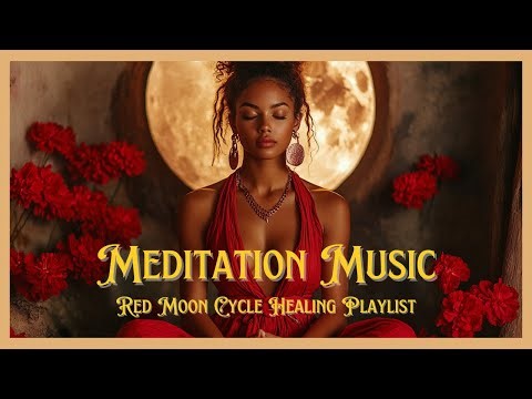 Red Moon Cycle Meditation Music & Affirmations | 4 Hours Ambient Healing Playlist for the Full Moon