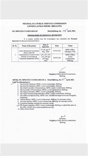 MPSC PERSONAL INTERVIEW FOR THE POST OF JDA 2026 #mpsc #mpscexam #interview #job #meghalaya