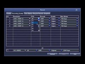 Uniden Guardian - Recording Settings