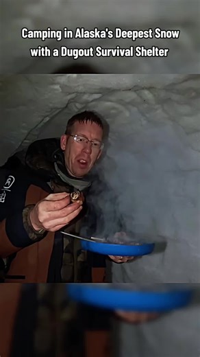 Camping in Alaska's Deepest Snow with a Dugout Survival Shelter #outdoor #outdoors #outdoorcooking #camp #camping #cook #cooking #survival #survive #alaska #bushcraft