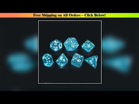 7 Pcs of New Double Colors Dice Polyhedral Gold Font Digital Dices Kit for TRPG RPG D20 D12 D10 D8