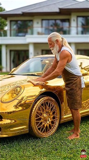 Carving a Golden New Car From Wood #woodworking #aivideo #shorts