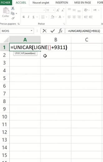 Tutoriel fonction UNICAR pour améliorer votre présentation visuelle sur Excel #excel #exceltips #professional #exceltricks #pro2excelai | Pro2Excel-AI