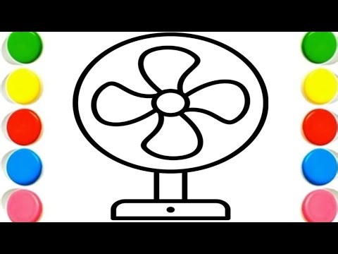 How To Draw cute fan Drawing, Painting & Coloring For Kids and Toddlers_ Child Art 🐋🌈🎨