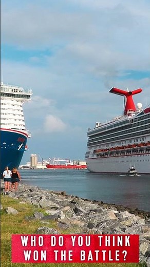 CARNIVAL MARDI GRAS VS CARNIVAL FREEDOM (CRUISE SHIP HORN BATTLE!)