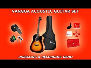 VANGOA ACOUSTIC GUITAR SET | Unboxing and Recording Demo