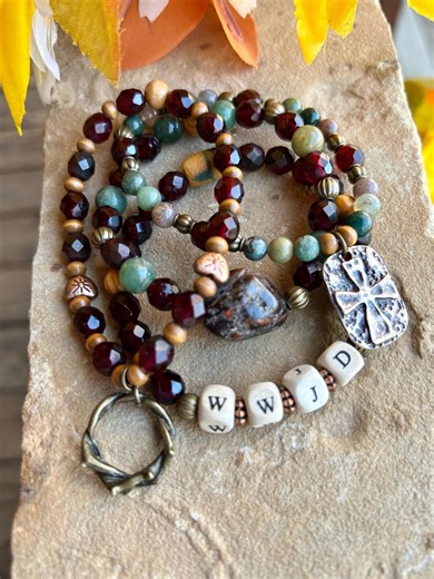 What Would Jesus Do Bracelet, WWJD Bracelet, Christian Bracelet, Faith Bracelet, Brecciated Jasper Bracelet, Boho Western Christian Jewelry, - Etsy