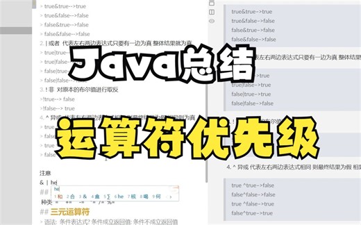 Java基础：运算符优先级总结