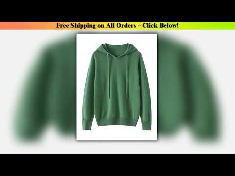 CHICUU Women Cashmere Hoodie Sweater 100% Cashmere Pullover Knitwear Autumn Winter Casual Style