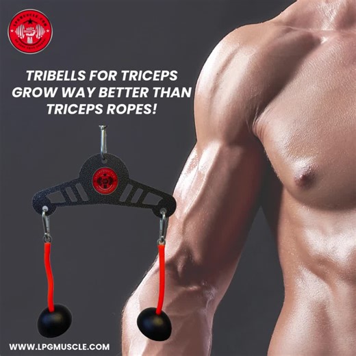 TRIBELLS Patented Gripping Dome Tricep Attachment activates way more muscle than tricep rope! Via 'Sports Grip' Gym Handles combined with Live Motion Cables!. The 12