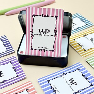 Personalized Striped Playing Cards – Custom Names, Date & Design, Wedding Guest Book Alternative, Anniversary, Birthday, Party Keepsake - Etsy