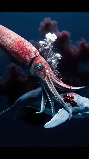 This Squid Just Killed a Dolphin… And It’s Terrifying 😱 #OceanNightmare