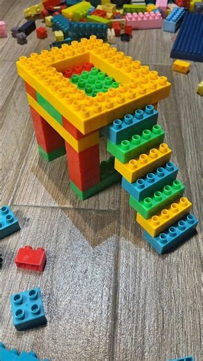 Building a Rooftop Pool with Building Blocks | DIY Sky Pool #buildingblocks #asmr #shorts