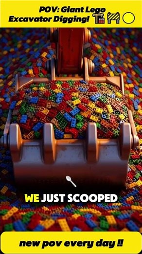POV: Giant Lego Excavator Digging! 🏗️🚧 #Shorts #LegoPOV