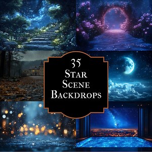 Starry Night Digital Backdrop, Dreamy Background for Photography, Magical Night Sky Photo Prop, Fantasy Portrait Background - Etsy