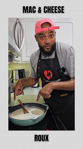 Mac and Cheese: The Roux Edition. *Foundation* Here are three simple steps to secure the bag for Thanksgiving. 1. Start with half a stick of butter. 2. Add 3 to 4 tablespoons of all-purpose flour (or any flour) 3. Pour in 2 cups of half and half, heavy cream, or buttermilk. Add 3 cups of needed. NOW, This Is When You Add Sour Cream, Cheese, Cream Cheese Etc. *BTW my b for the white piece on the lip 🤣. Mac And Cheese Video Coming Soon. Follow For More Easy Thanksgiving Recipes. | bwoodcooks