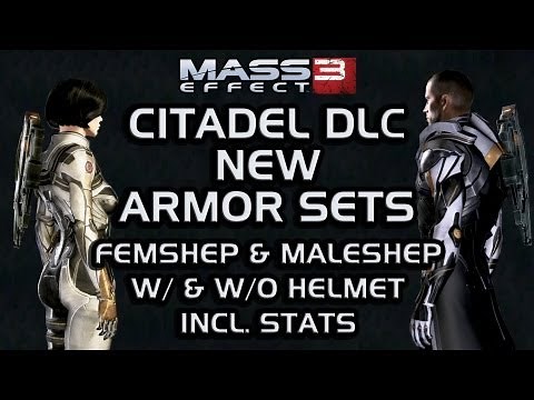 Mass Effect 3 Citadel DLC: New armor sets (FemShep & MaleShep, w/ & w/o helmet, incl. stats)