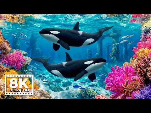 AQUARIUM 8K (ULTRA HD) - Colorful Fish Swimming & Peaceful Marine Life for Deep Sleep