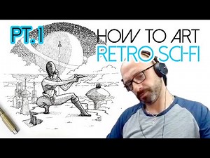 Inking retro sci-fi - How to Draw retro Scifi - Pt 1