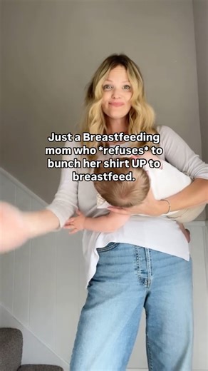 😅You’ll only find me in tops I can pull down to nurse! Idk why, but I just cannot stand to bunch my shirt up to breastfeed. It’s all in the way and feels chaotic. So I’ve simplified things by only ever wearing things that give me access from the top. I also just wear normal bras and push them out of the way 🤷🏼‍♀️🤷🏼‍♀️🤷🏼‍♀️ probs not the norm, but it works for me! Tops I can pull down also make nursing in the carrier way easier, so I love it for that reason, too! I shared a reel like this 