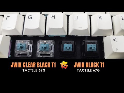 JWK / JWIK T1 Clear Black vs Black | Tactile Switch 67g (Sound Test)