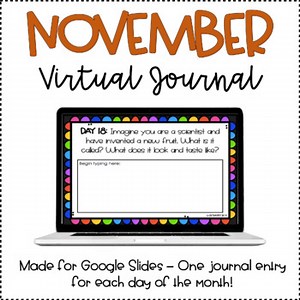 November Virtual Writing Journal | Google Slides | Digital Writing Prompts