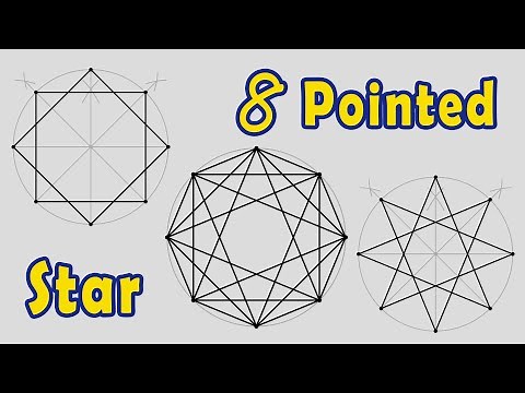 How to Draw Eight Pointed Star (8/2 and 8/3)