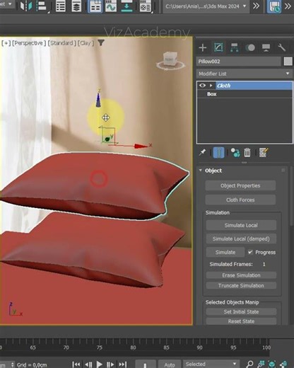 Create your own pillows model in 3ds MAX (Cloth Modifier) #3dmodeling #3dsmax #tutorial