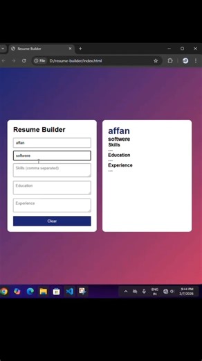 Resume Builder using HTML CSS JavaScript 🧑‍💼 | Live Preview Project @CodeWithHarry #coding