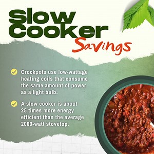 January is Slow Cooker Month, and we are highlighting one of the best ways to manage your energy use (and create delicious meals for you and your family.) Slow cookers consume less energy than a conventional oven and reduce the amount of heat produced within your home. For more ways to save this year, visit singingriver.com/ways-to-save. | Singing River Electric | Facebook