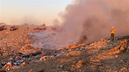 Fire crews work to extinguish trash fire at northeast Austin landfill