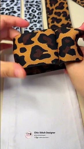 Fix Tight & Short Pants with Leopard Elastic! ✨ #LeopardPrintElastic #ClothingUpcycle#PantsExtension