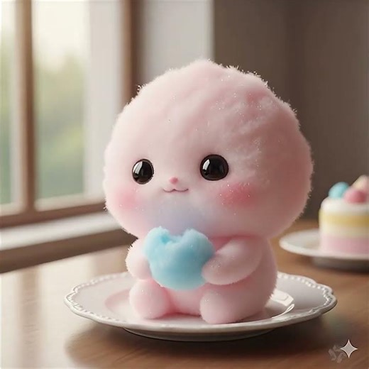 Fluff Eats Fluff 😋 tap a ❤️ if she made u smile #CuteShorts #Animation #Fluffy