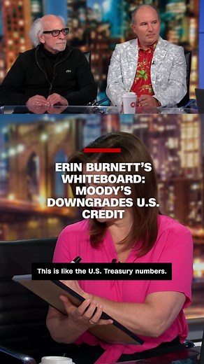 CNN's Erin Burnett illustrates how the US debt level has led Moody's to downgrade the country's credit rating.