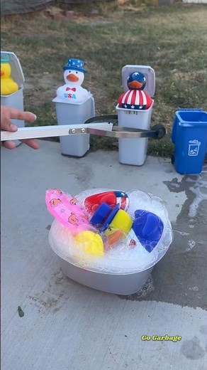 Trash Day with Toy Trash Cans!!! 🕶️☀️ Garbage Truck Song #gogarbage #trash